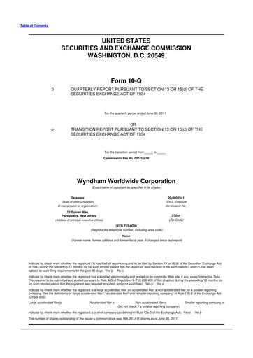 Thumbnail Travel + Leisure 10-Q Quarterly Report FY2011 