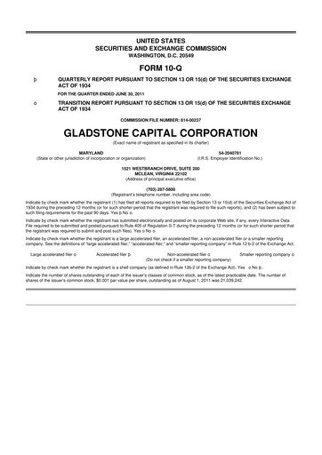 Thumbnail Gladstone Capital Corporation 10-Q Quarterly Report FY 