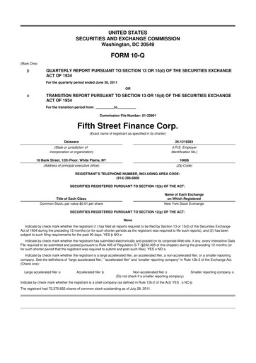 Thumbnail Oaktree Specialty Lending Corporation 10-Q Quarterly Report FY 