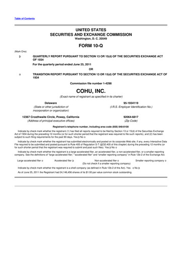 Thumbnail Cohu 10-Q Quarterly Report FY2011 