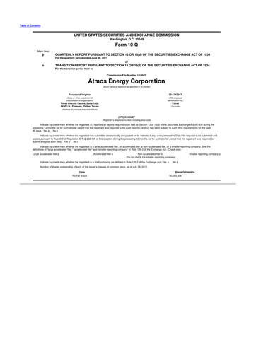 Vorschaubild Atmos Energy 10-Q Quartalsbericht 2011 