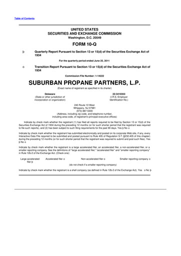 Thumbnail Suburban Propane Partners 10-Q Quarterly Report FY2011 