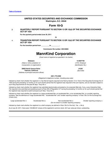 Thumbnail MannKind Corp 10-Q Quarterly Report FY2011 