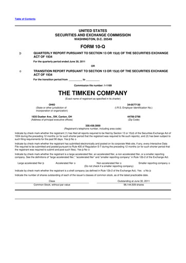 Thumbnail Timken Company
 10-Q Quarterly Report FY2011 