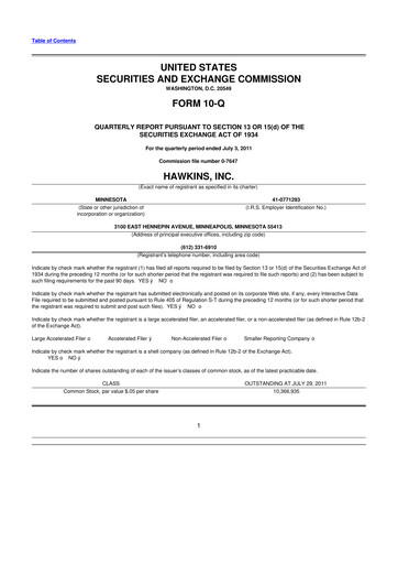 Thumbnail Hawkins 10-Q Quarterly Report FY2012 