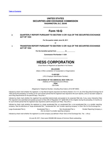 Vorschaubild Hess 10-Q Quartalsbericht 2011 