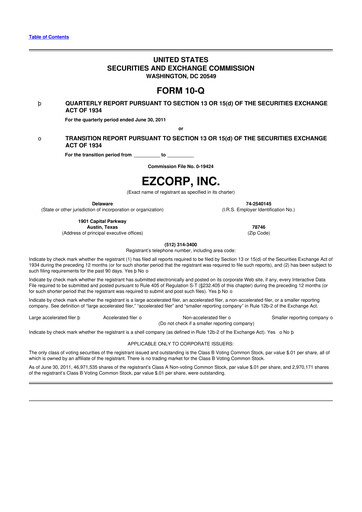 Thumbnail EZCorp 10-Q Quarterly Report FY2011 