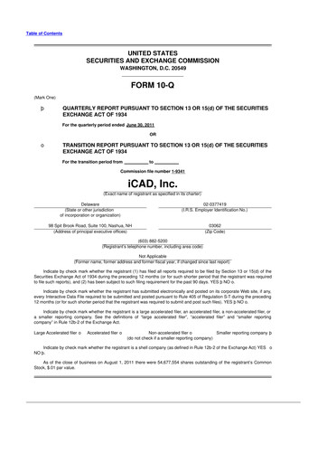 Thumbnail iCAD 10-Q Quarterly Report FY2011 