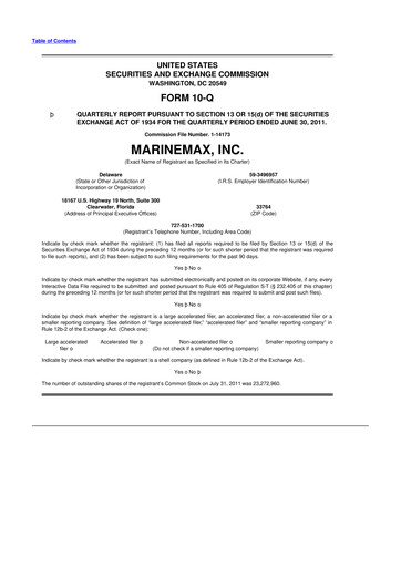 Thumbnail MarineMax 10-Q Quarterly Report FY2011 