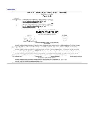 Thumbnail CVR Partners 10-Q Quarterly Report FY2011 