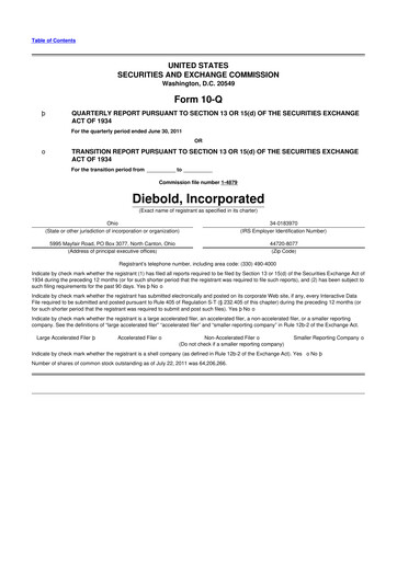 Thumbnail Diebold Nixdorf
 10-Q Quarterly Report FY2011 