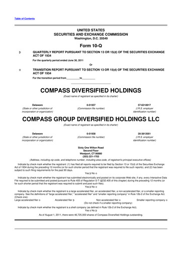 Thumbnail Compass Diversified Holdings 10-Q Quarterly Report FY2011 