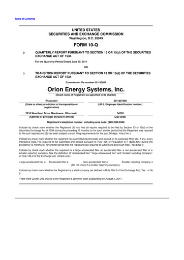 Thumbnail Orion Energy Systems
 10-Q Quarterly Report FY2012 