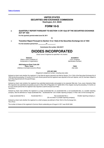 Thumbnail Diodes Incorporated 10-Q Quarterly Report FY2011 