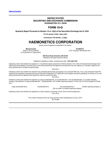 Thumbnail Haemonetics 10-Q Quarterly Report FY2012 