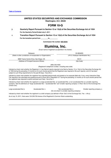 Thumbnail Illumina 10-Q Quarterly Report FY2011 