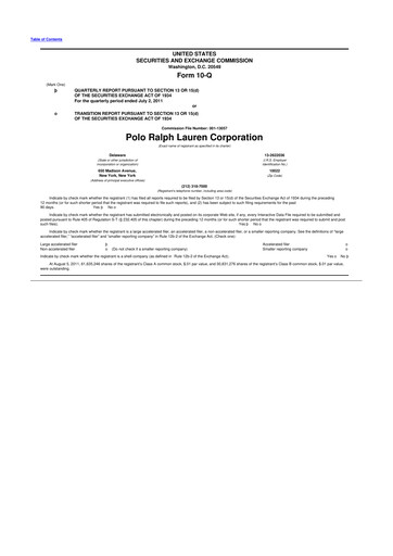 Thumbnail Ralph Lauren 10-Q Quarterly Report FY2012 