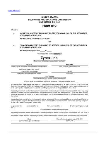 Thumbnail Zynex 10-Q Quarterly Report FY2011 