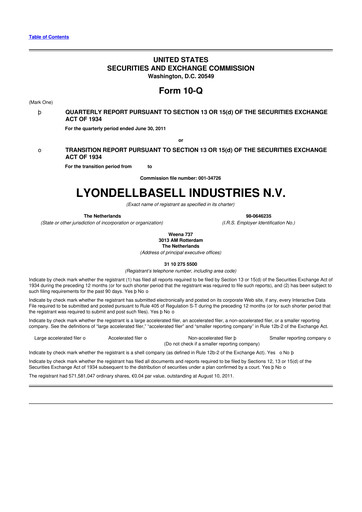 Vorschaubild LyondellBasell 10-Q Quartalsbericht  