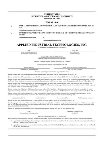 Thumbnail Applied Industrial Technologies
 10-K Annual Report 2011