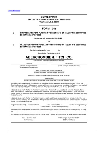 Miniature Abercrombie & Fitch 10-Q Rapport trimestriel 2011 
