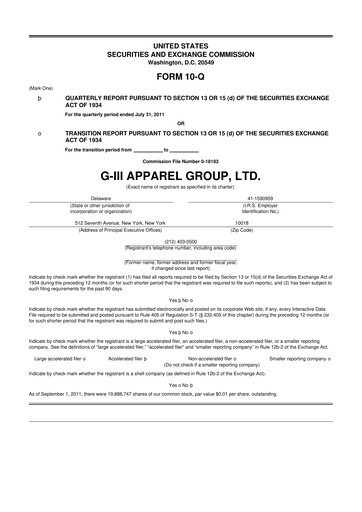 Thumbnail G-III Apparel Group 10-Q Quarterly Report FY2012 