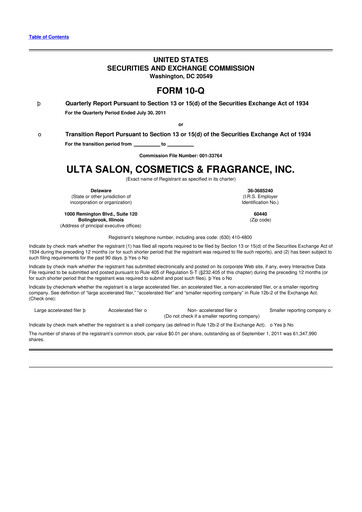 Thumbnail ULTA Beauty
 10-Q Quarterly Report FY2011 