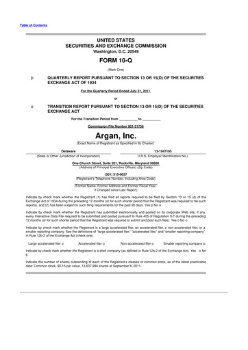 Thumbnail Argan 10-Q Quarterly Report FY2011 