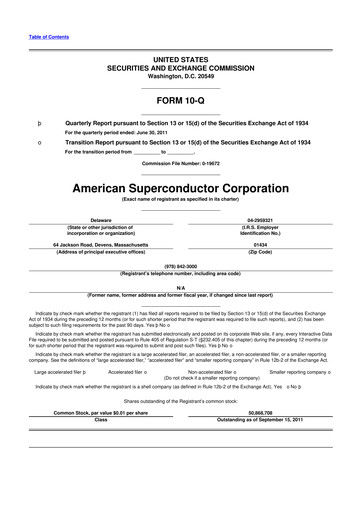 Vorschaubild American Superconductor Corporation 10-Q Quartalsbericht 2012 