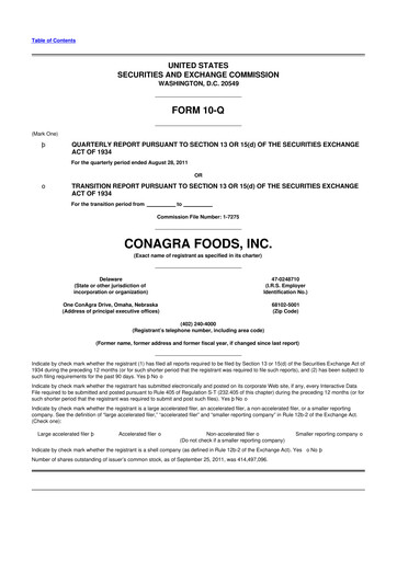 Thumbnail Conagra Brands
 10-Q Quarterly Report FY2012 