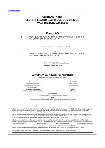 Thumbnail Travel + Leisure 10-Q Quarterly Report FY2011 