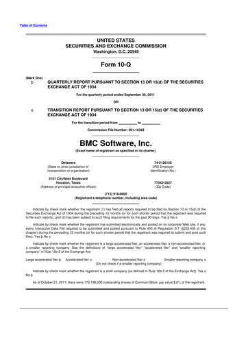 Thumbnail BMC Software 10-Q Quarterly Report FY 