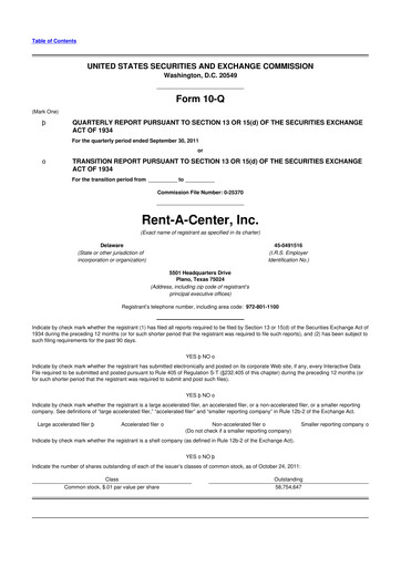 Thumbnail Upbound Group 10-Q Quarterly Report FY2011 