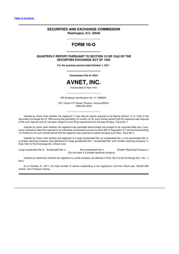 Thumbnail Avnet 10-Q Quarterly Report FY2012 