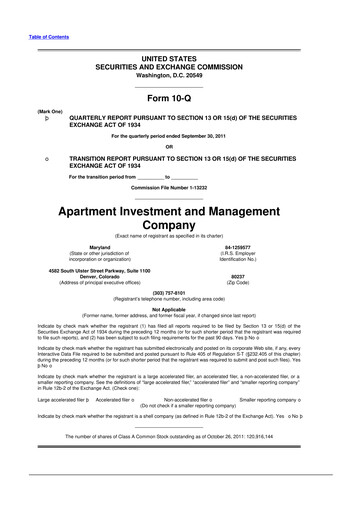 Thumbnail Aimco 10-Q Quarterly Report FY2011 