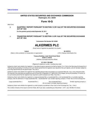 Thumbnail Alkermes 10-Q Quarterly Report FY2012 