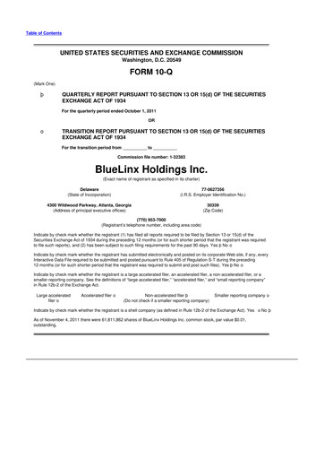 Thumbnail Bluelinx 10-Q Quarterly Report FY2011 