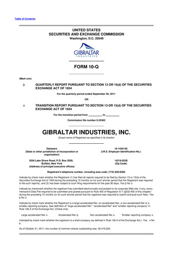 Thumbnail Gibraltar Industries
 10-Q Quarterly Report FY2011 
