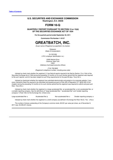 Vorschaubild Integer Holdings
 10-Q Quartalsbericht 2011 