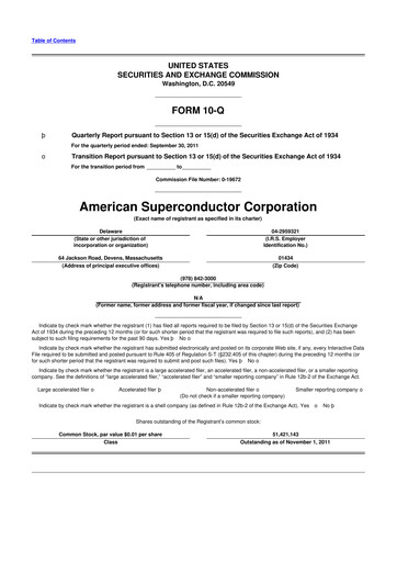 Vorschaubild American Superconductor Corporation 10-Q Quartalsbericht 2012 