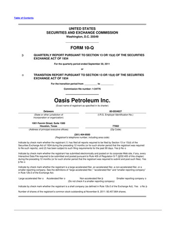 Thumbnail Chord Energy 10-Q Quarterly Report FY2011 