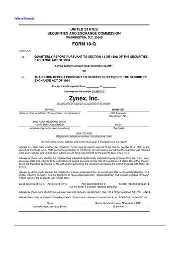 Thumbnail Zynex 10-Q Quarterly Report FY2011 