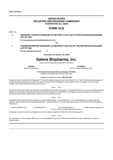 Thumbnail SELLAS Life Sciences 10-Q Quarterly Report FY2011 