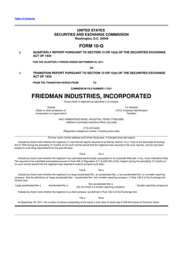 Vorschaubild Friedman Industries 10-Q Quartalsbericht 2012 