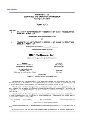 Thumbnail BMC Software 10-Q Quarterly Report FY 