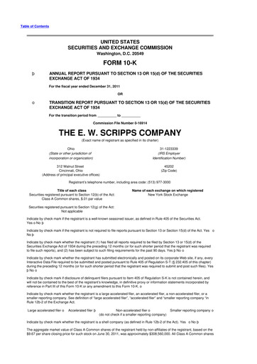 Thumbnail E. W. Scripps Company
 10-K Annual Report 2011