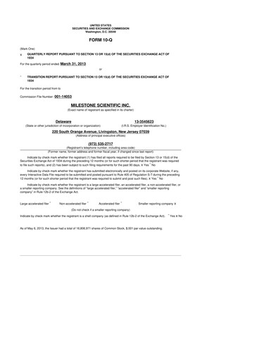 Thumbnail Milestone Scientific 10-Q Quarterly Report FY2013 