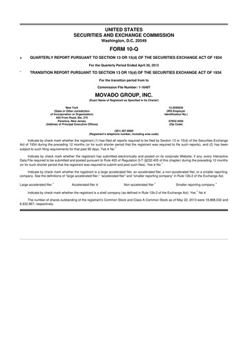 Thumbnail Movado Group 10-Q Quarterly Report FY2014 