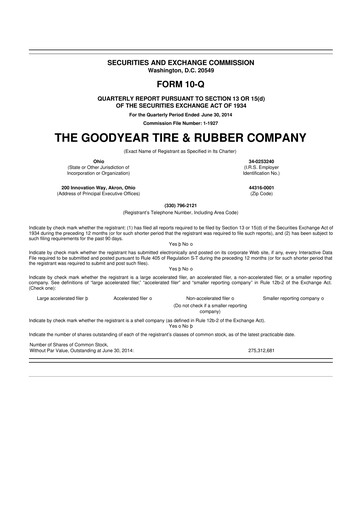 Thumbnail Goodyear 10-Q Quarterly Report FY2014 