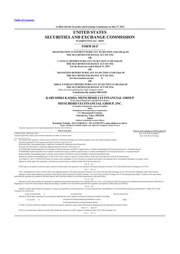 Thumbnail Mitsubishi UFJ Financial 20-F Annual Report 2014